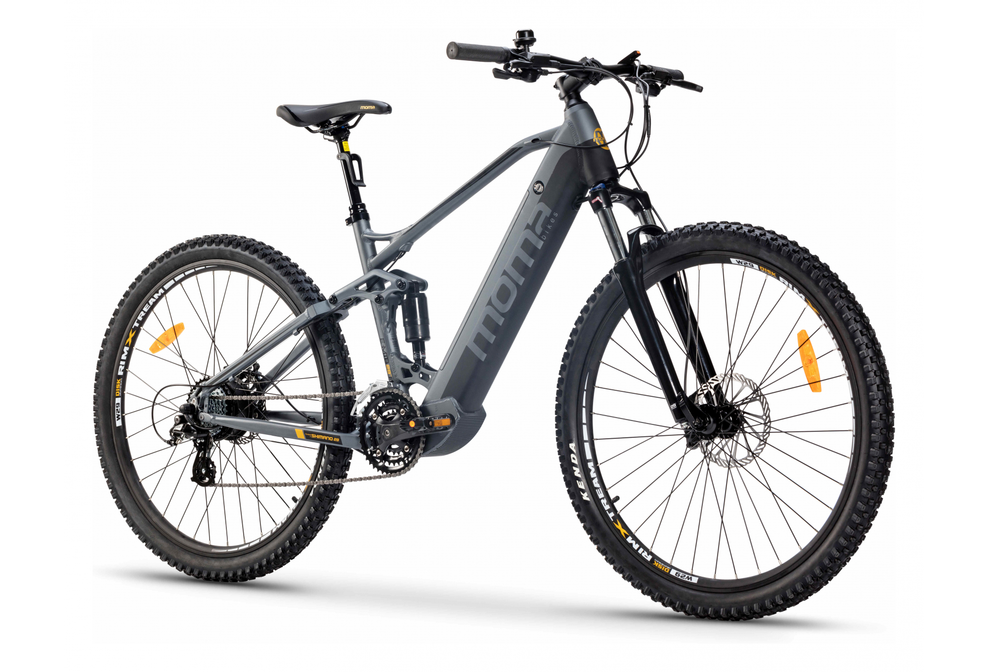 VTT ELECTRIQUE TOUT SUSPENDU MOMA E-MTB 29'' SHIMANO ALTUS 8V GRIS