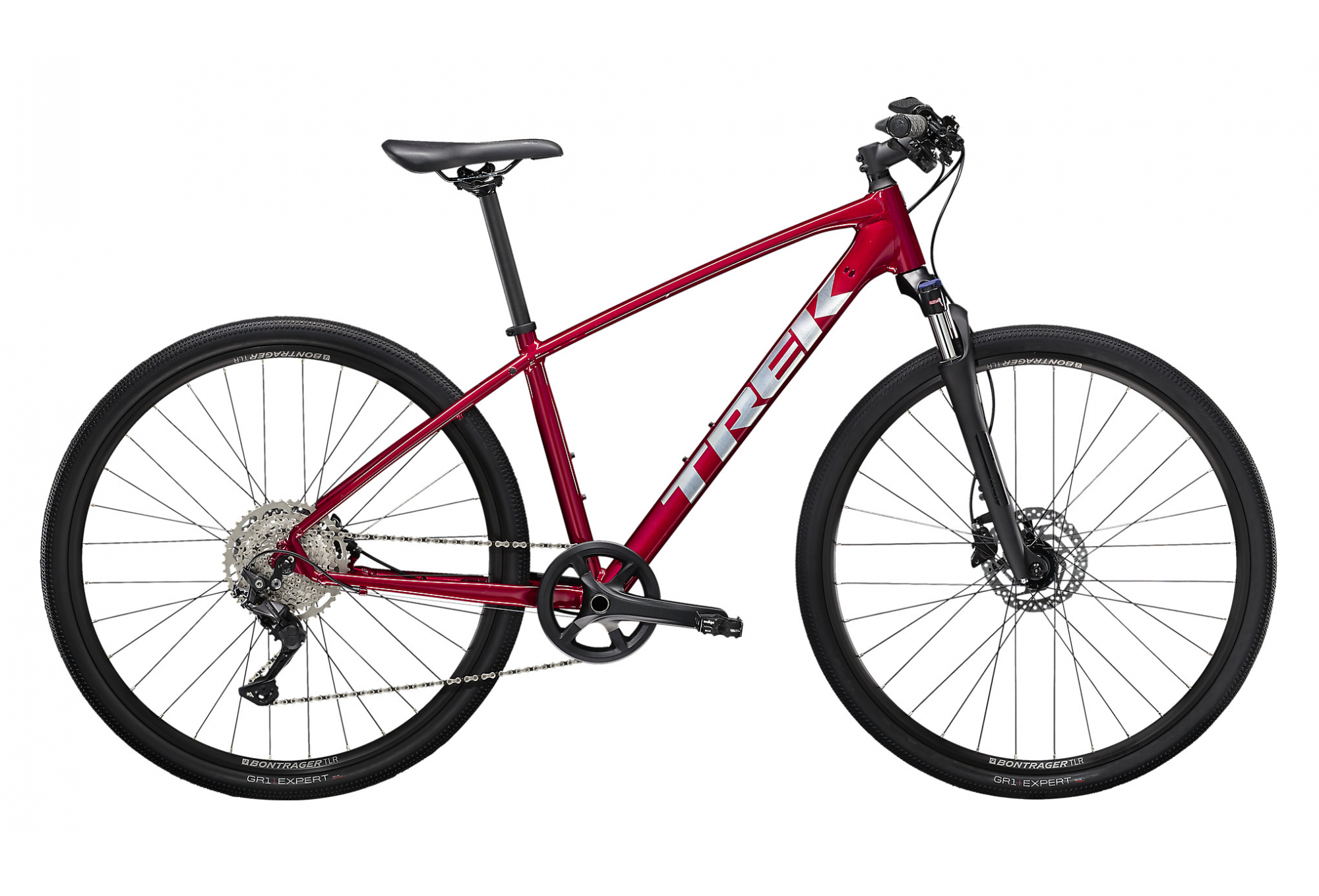 VTC TREK DUAL SPORT 3 SHIMANO DEORE 10V 700 MM ROUGE RAGE 2022