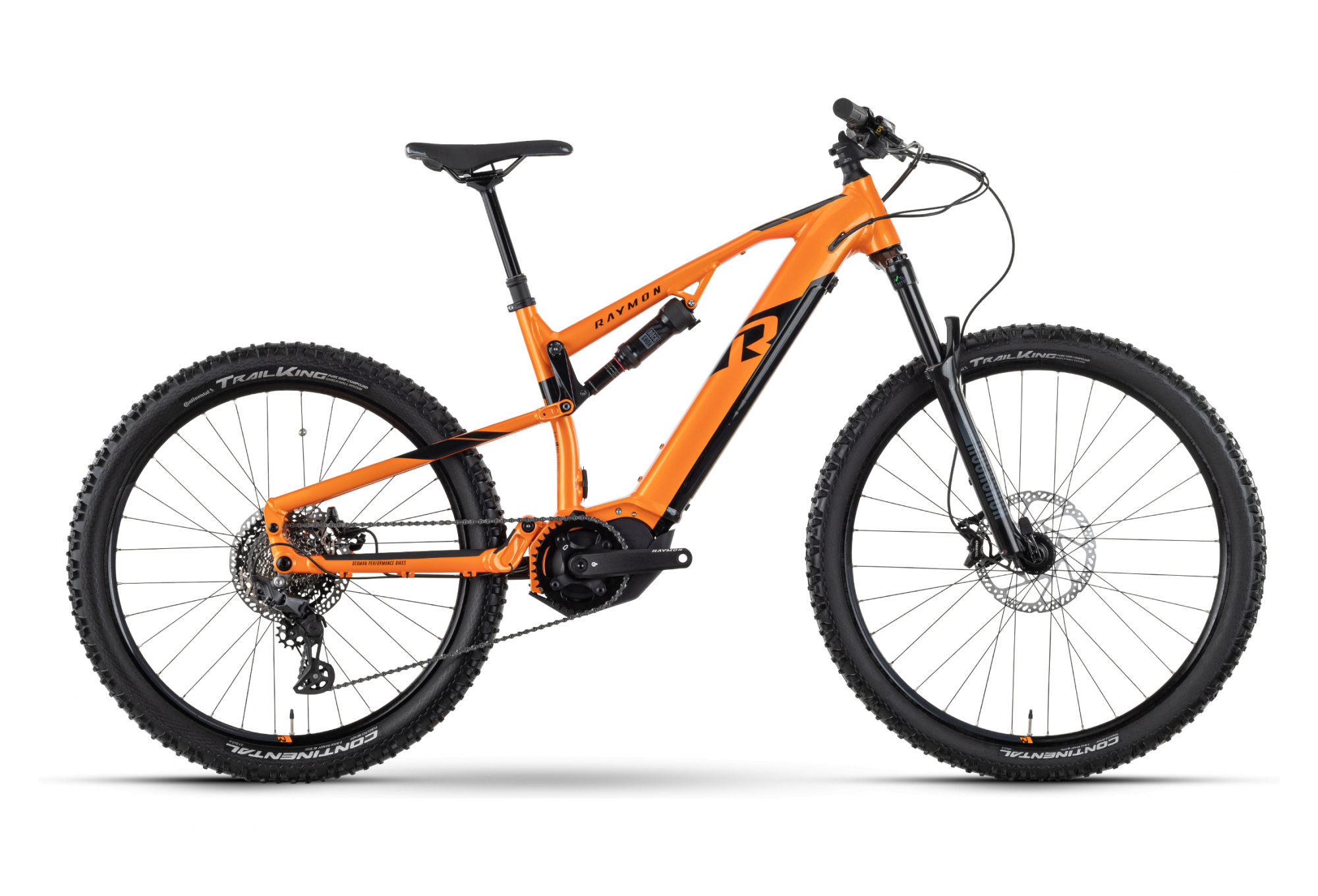 VTT ÉLECTRIQUE TOUT-SUSPENDU R RAYMON TRAILRAY 140E 8.0 SHIMANO DEORE 10V 630 WH 29 / 27.5'' ORANGE